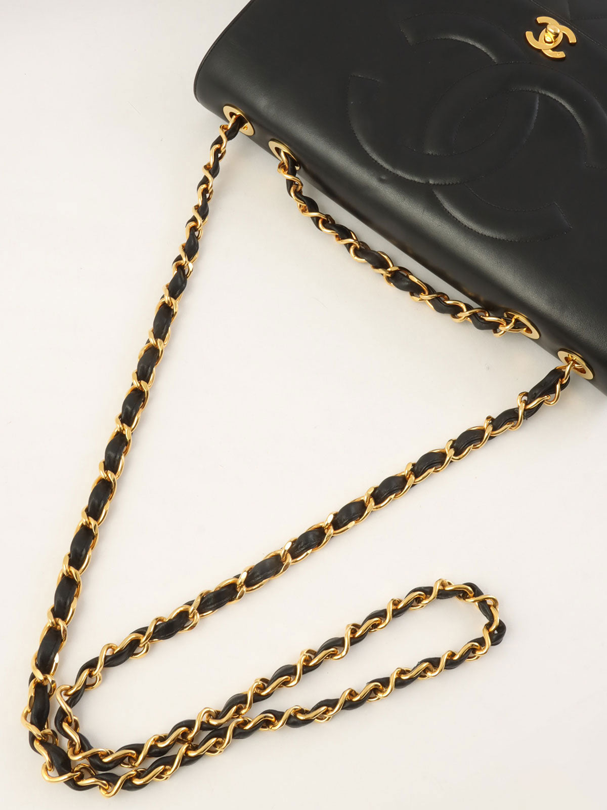 Circa 1992 CC stitch Classic Flap Maxi, Black