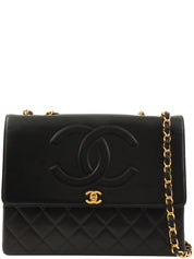 1992 CC Mark Stitch Classic Flap Maxi in Black