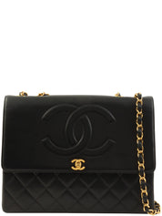 1992 CC Mark Stitch Classic Flap Maxi in Black