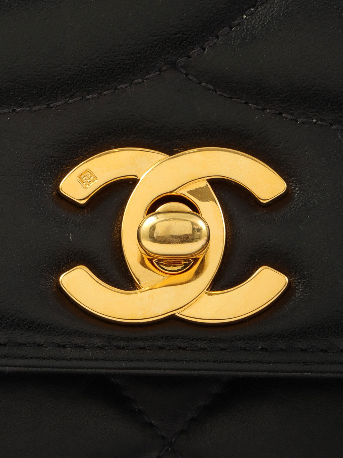 1992 CC Mark Stitch Classic Flap Maxi in Black