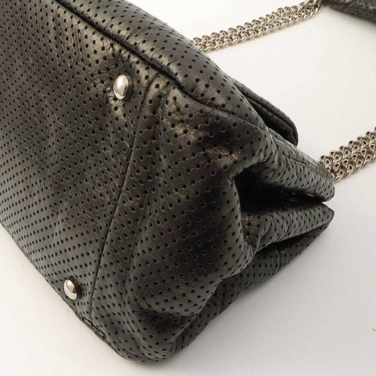 Around 2007 Made Perforated 2.55 Chain Shoulder Bag Black