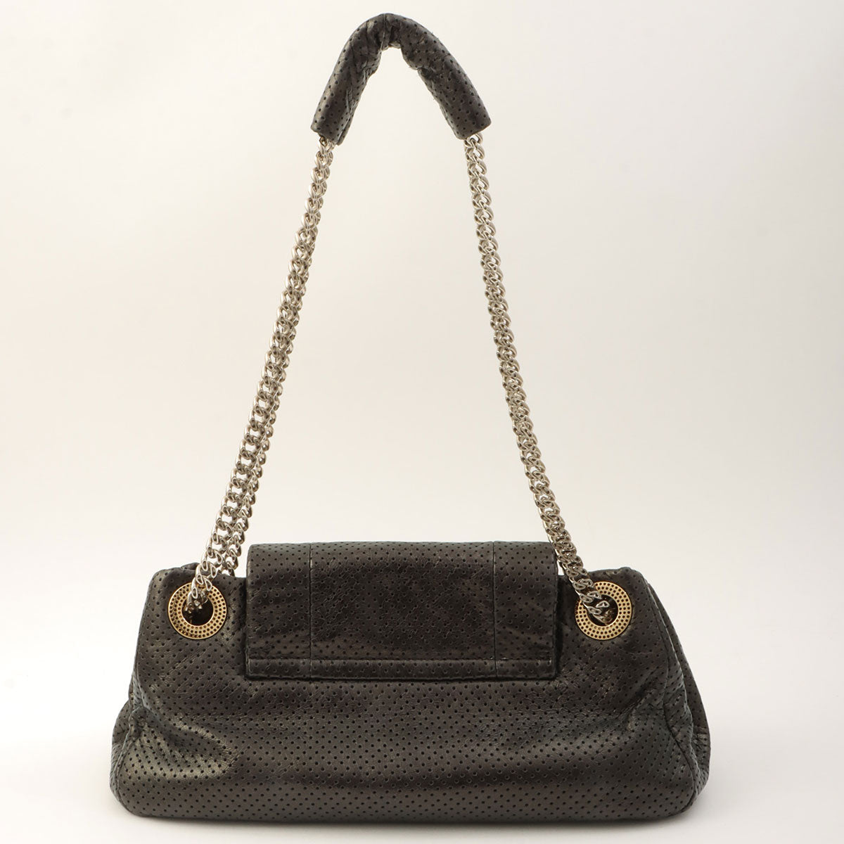 Around 2007 Made Perforated 2.55 Chain Shoulder Bag Black