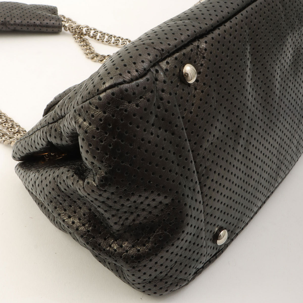 Around 2007 Made Perforated 2.55 Chain Shoulder Bag Black