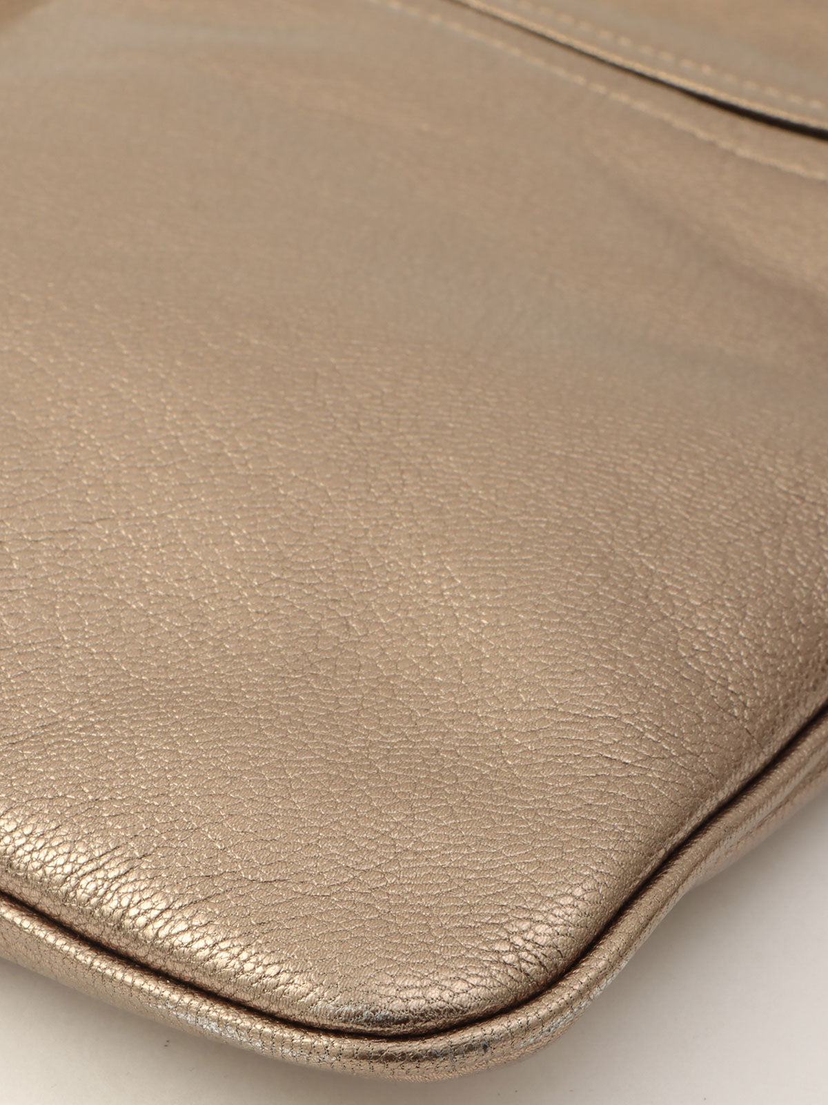 Anagram Embossed Shoulder Bag Metallic Grey