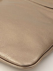 Anagram Embossed Shoulder Bag Metallic Grey