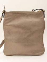 Anagram Embossed Shoulder Bag Metallic Grey