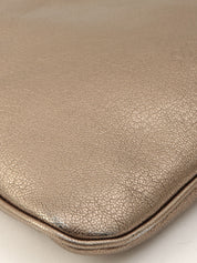 Anagram Embossed Shoulder Bag Metallic Grey