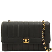Mademoiselle Stitch CC Turn-Lock Chain Shoulder Bag, Black, manufactured circa 1998