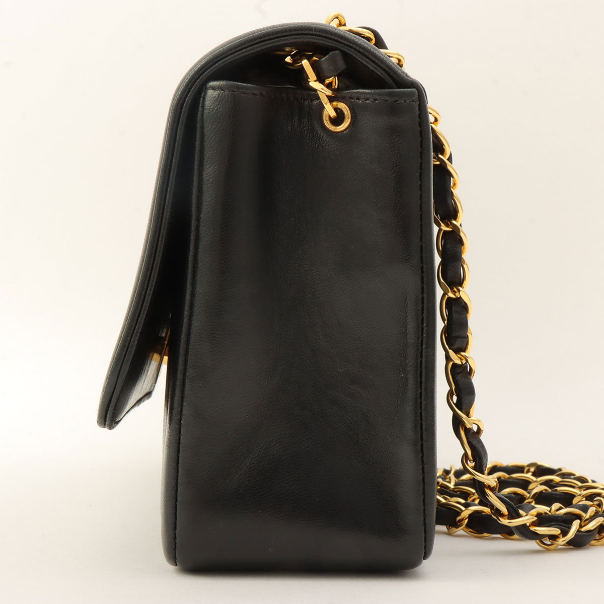 Mademoiselle Stitch CC Turn-Lock Chain Shoulder Bag, Black, manufactured circa 1998