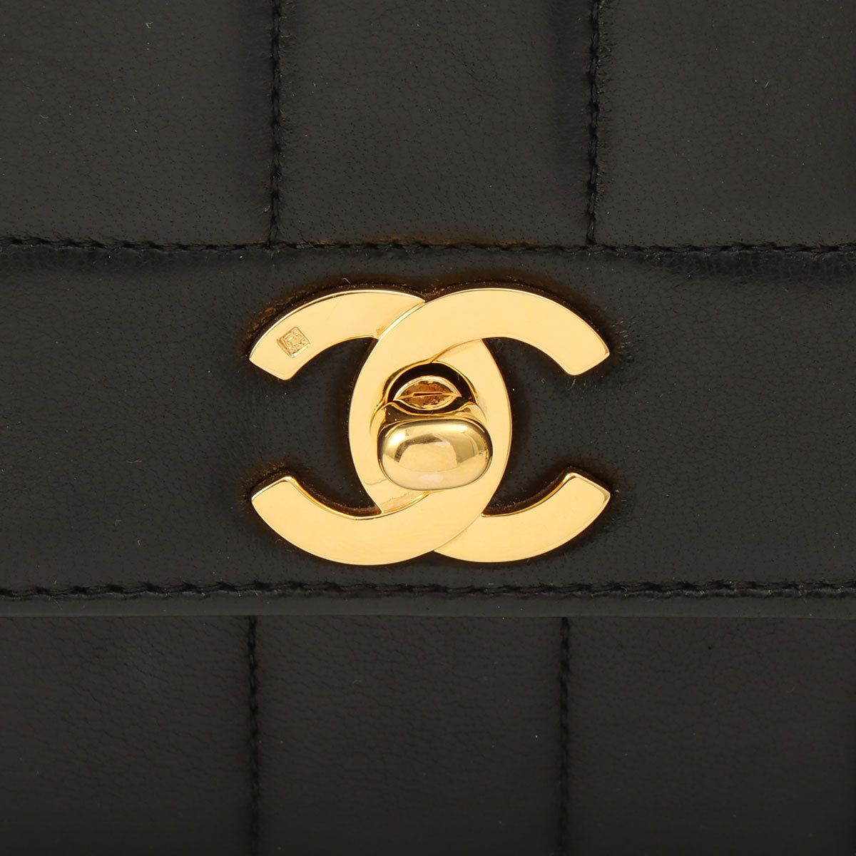 Mademoiselle Stitch CC Turn-Lock Chain Shoulder Bag, Black, manufactured circa 1998