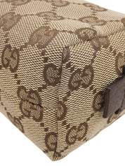 Brown Canvas GG Pattern Pouch