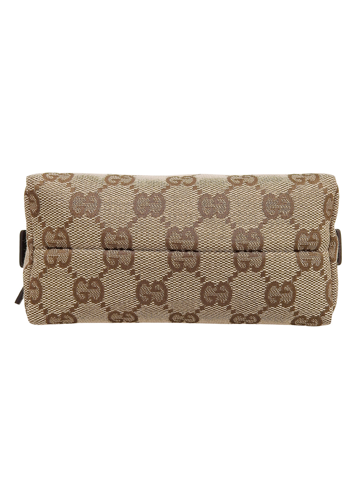 Brown Canvas GG Pattern Pouch