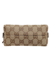 Brown Canvas GG Pattern Pouch