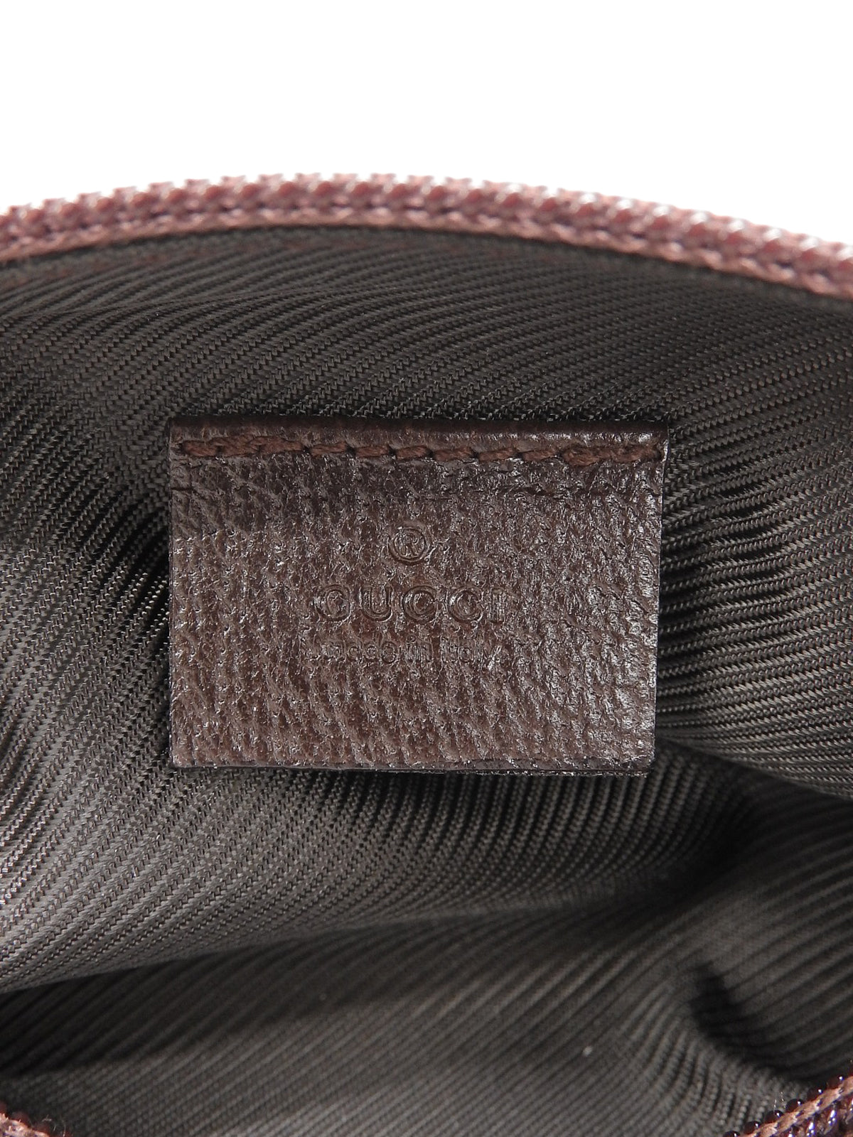 Brown Canvas GG Pattern Pouch
