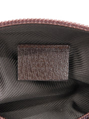 Brown Canvas GG Pattern Pouch