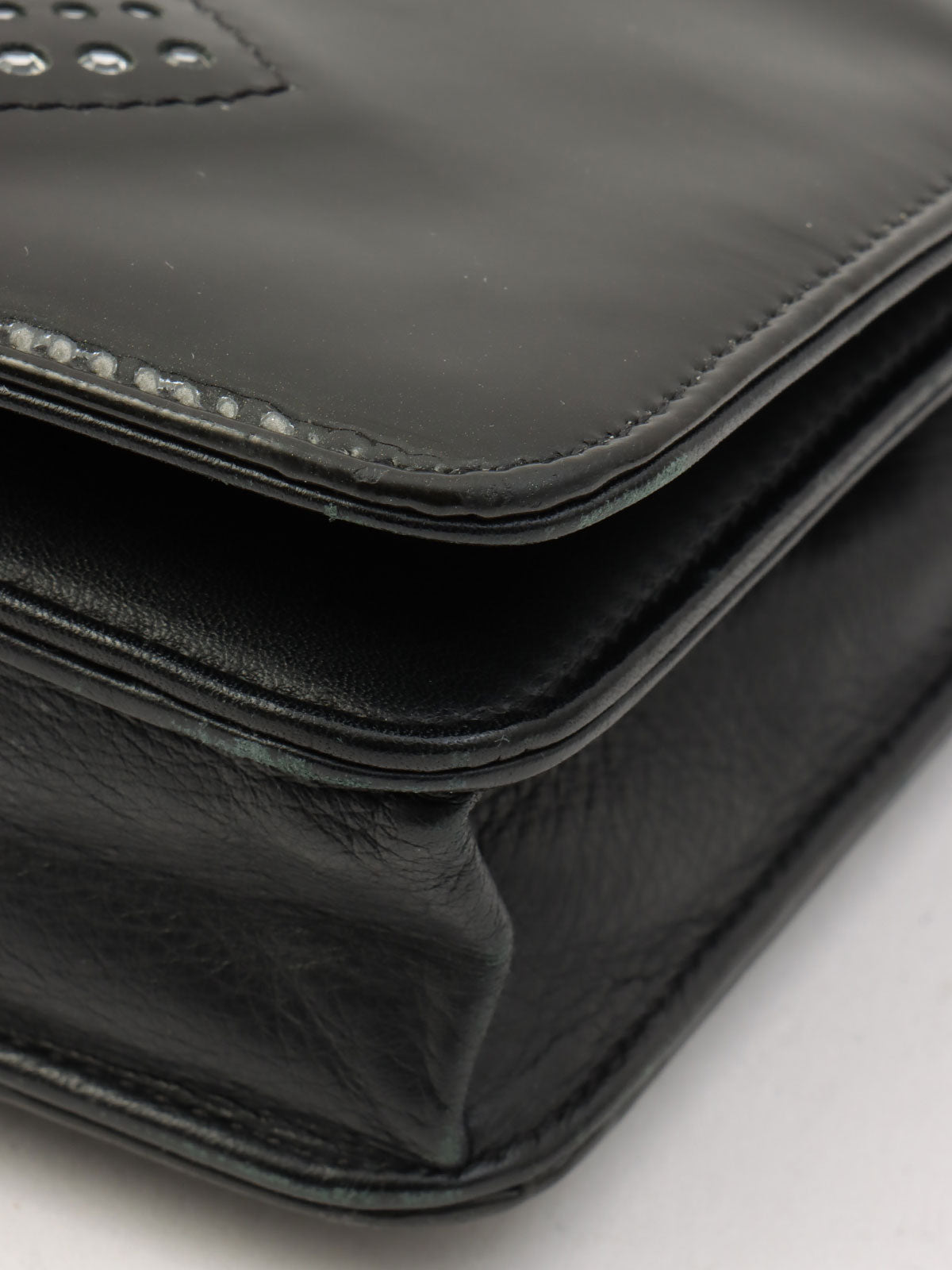 Circa 2009 Rhinestone CC Mark Chain Wallet Black