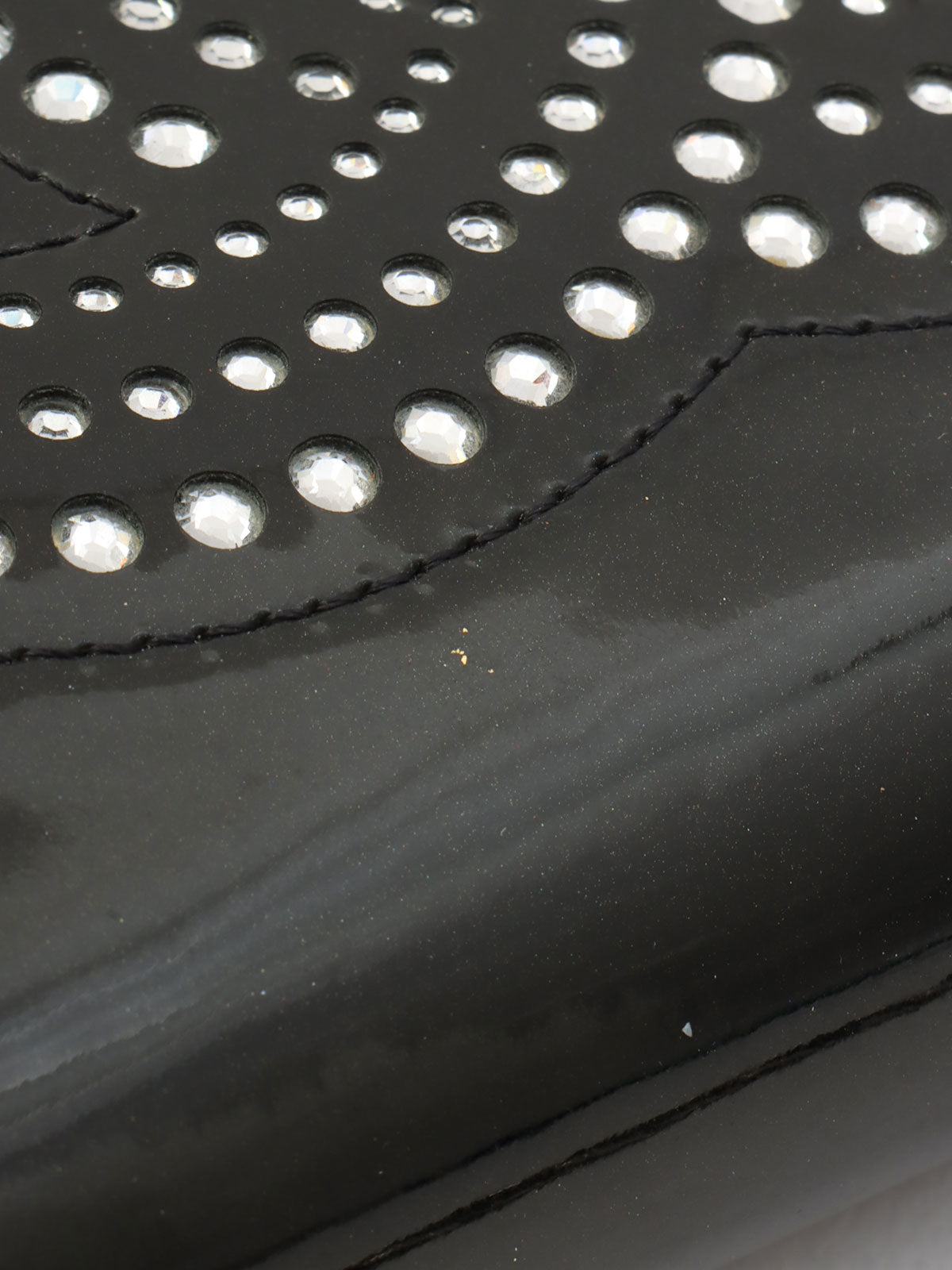 Circa 2009 Rhinestone CC Mark Chain Wallet Black