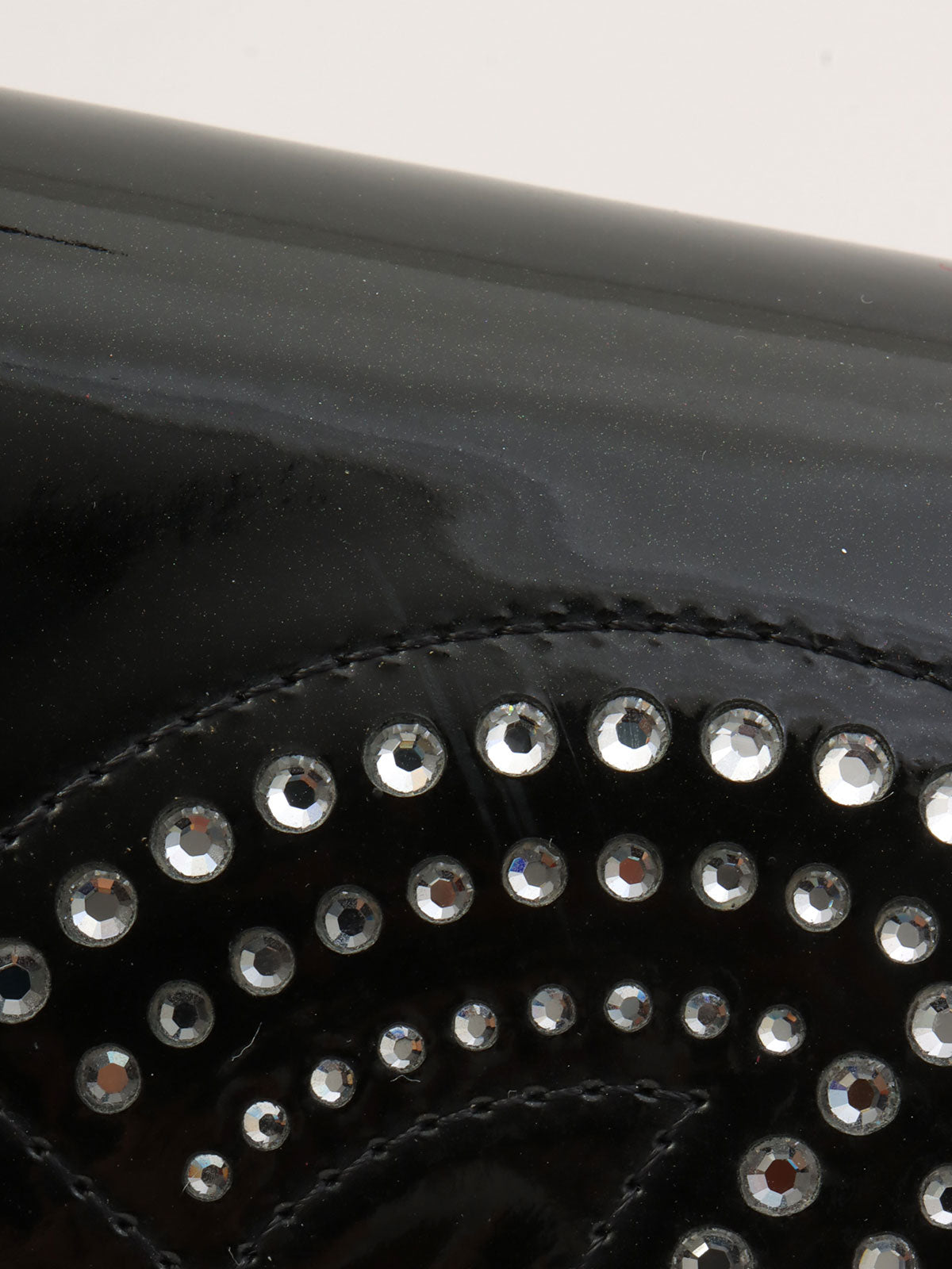 Circa 2009 Rhinestone CC Mark Chain Wallet Black