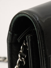 Circa 2009 Rhinestone CC Mark Chain Wallet Black