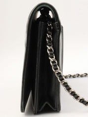Circa 2009 Rhinestone CC Mark Chain Wallet Black