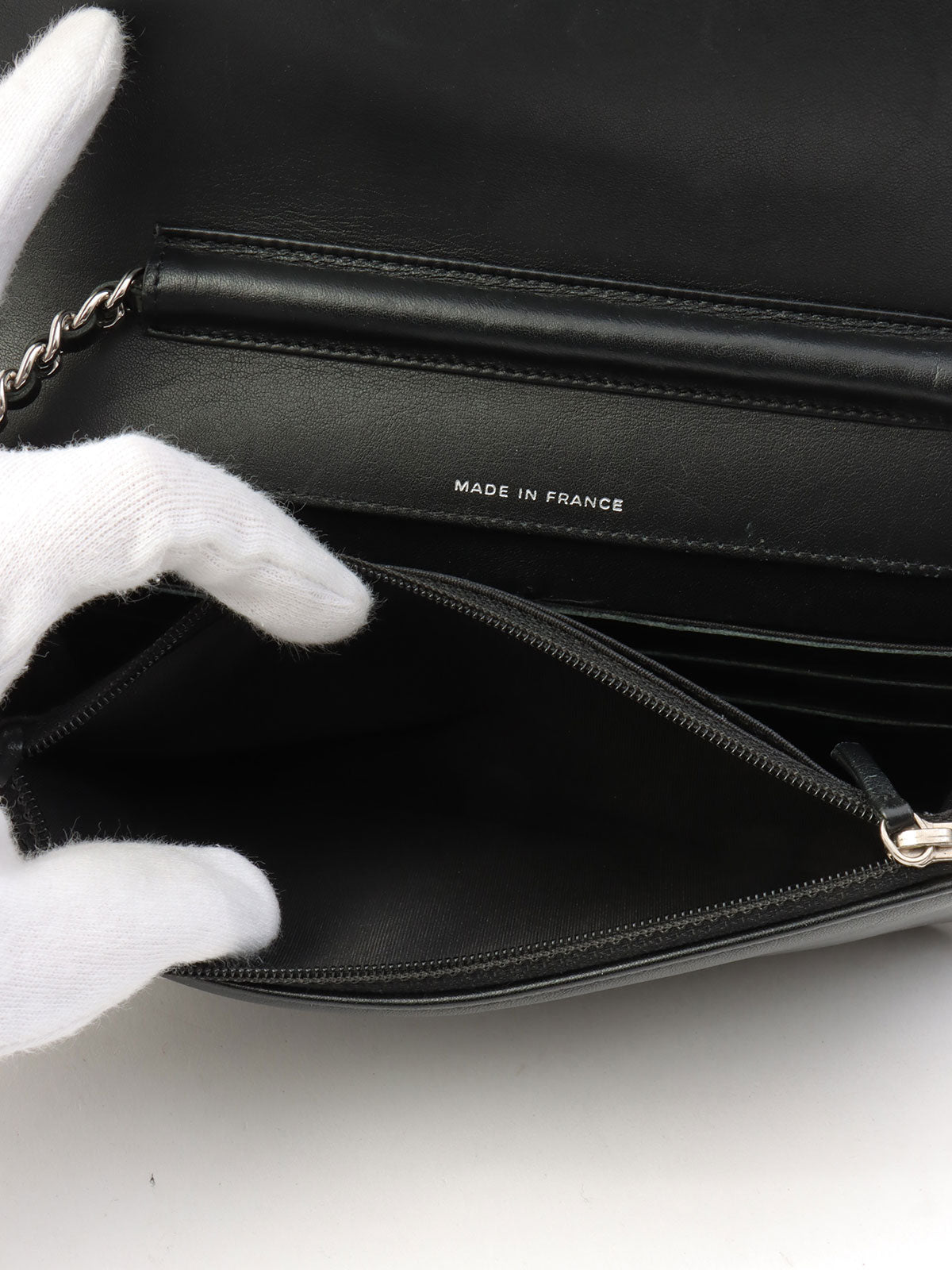 Circa 2009 Rhinestone CC Mark Chain Wallet Black