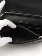 Circa 2009 Rhinestone CC Mark Chain Wallet Black