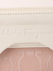 Gancini pattern one-shoulder bag in pink and white