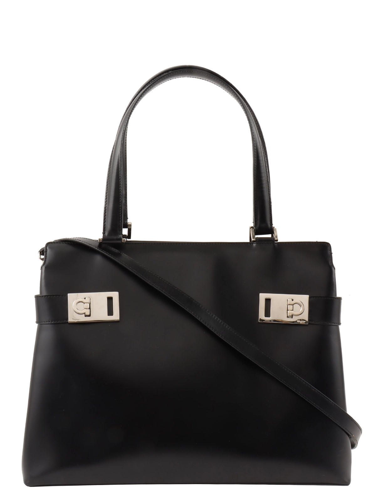 Gancini Plate 2-Way Bag Black
