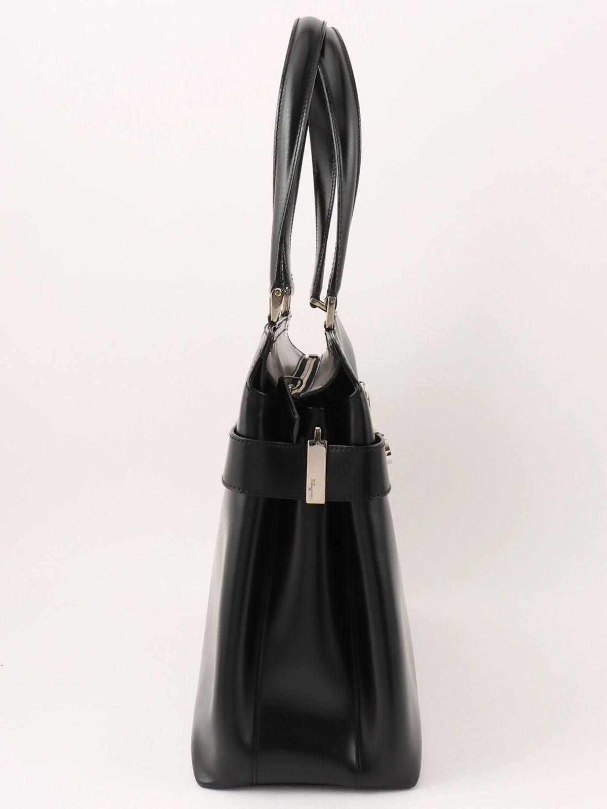 Gancini Plate 2-Way Bag Black