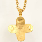 1994 Gripoix Design CC Mark Chain Necklace Gold/Green/Red
