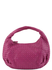 紫色编织单肩包