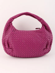 紫色编织单肩包