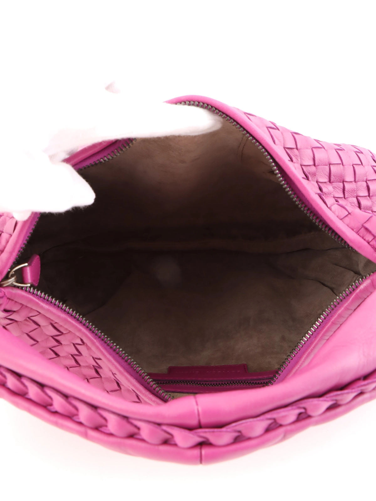 紫色编织单肩包