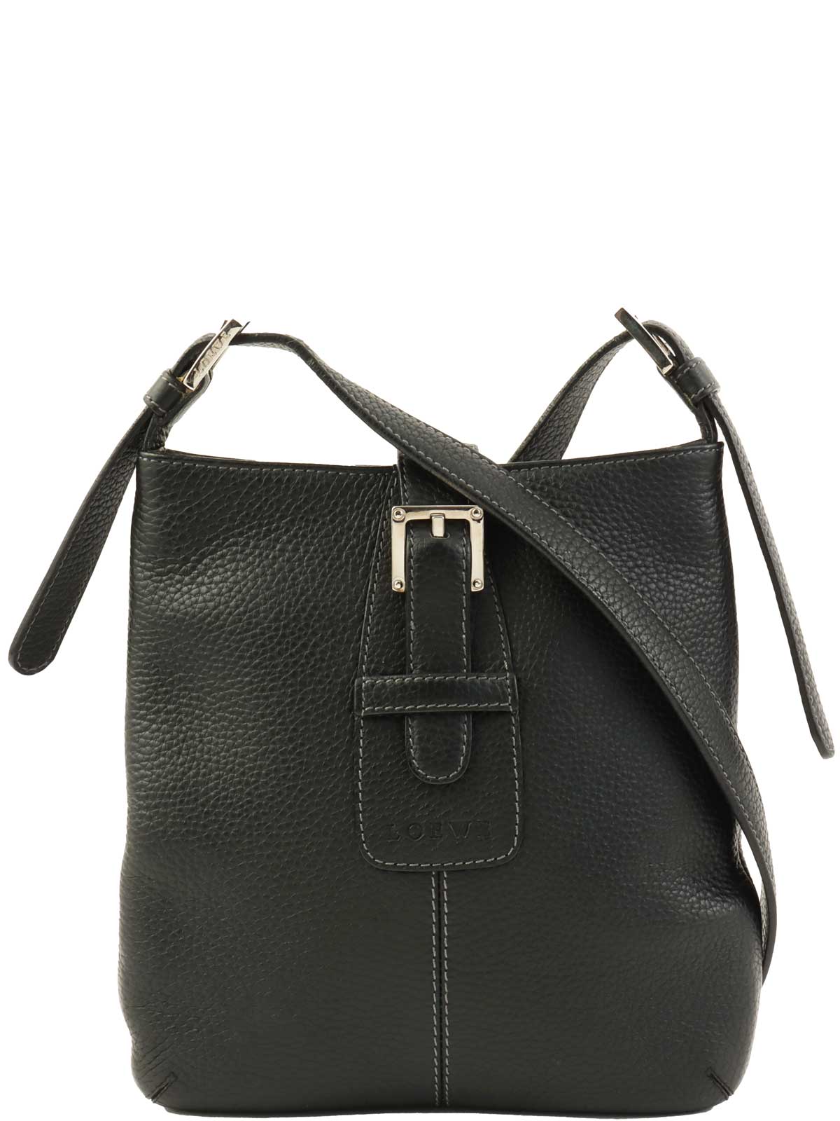 ロゴエンボスショルダーバッグ ブラック