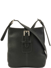 ロゴエンボスショルダーバッグ ブラック