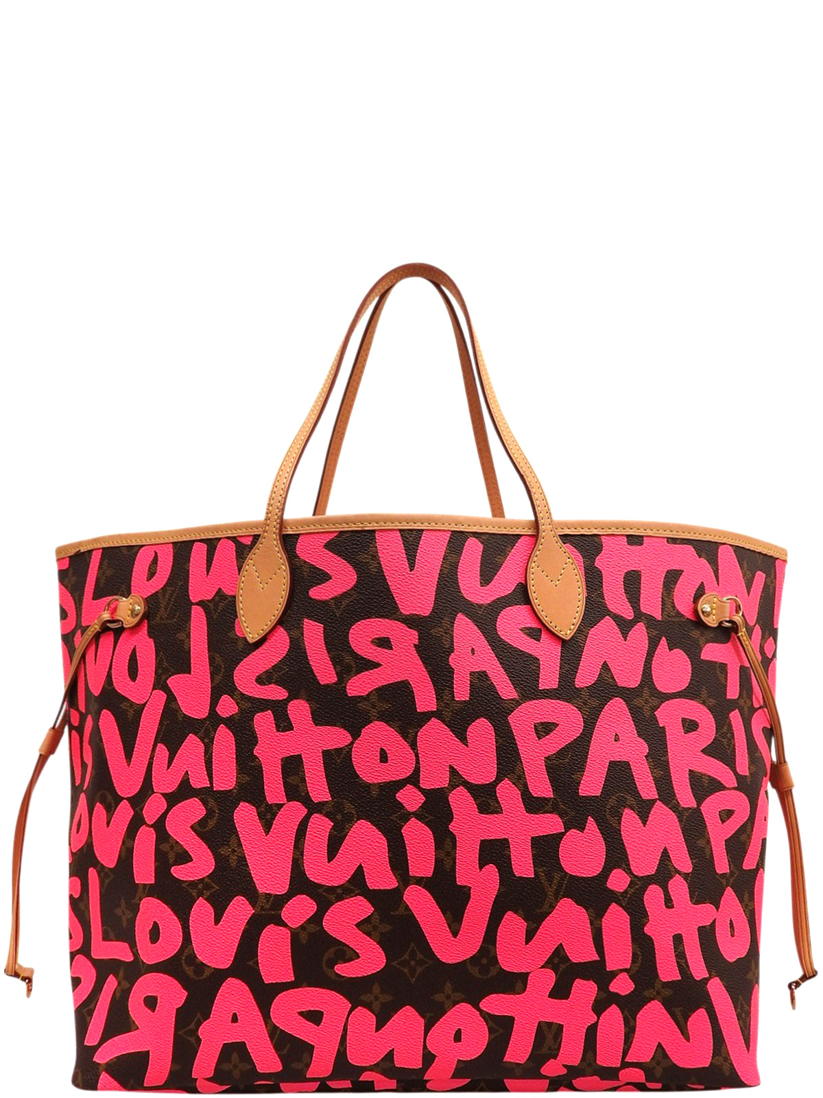 2009 Monogram Graffiti Neverfull GM Pink/Brown