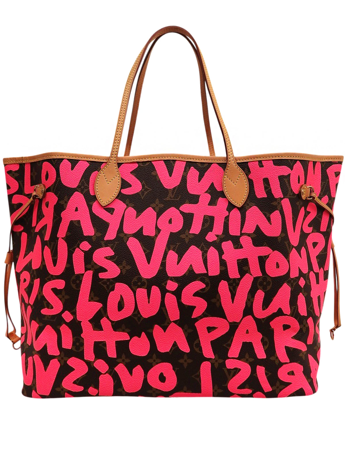 2009 Monogram Graffiti Neverfull GM Pink/Brown