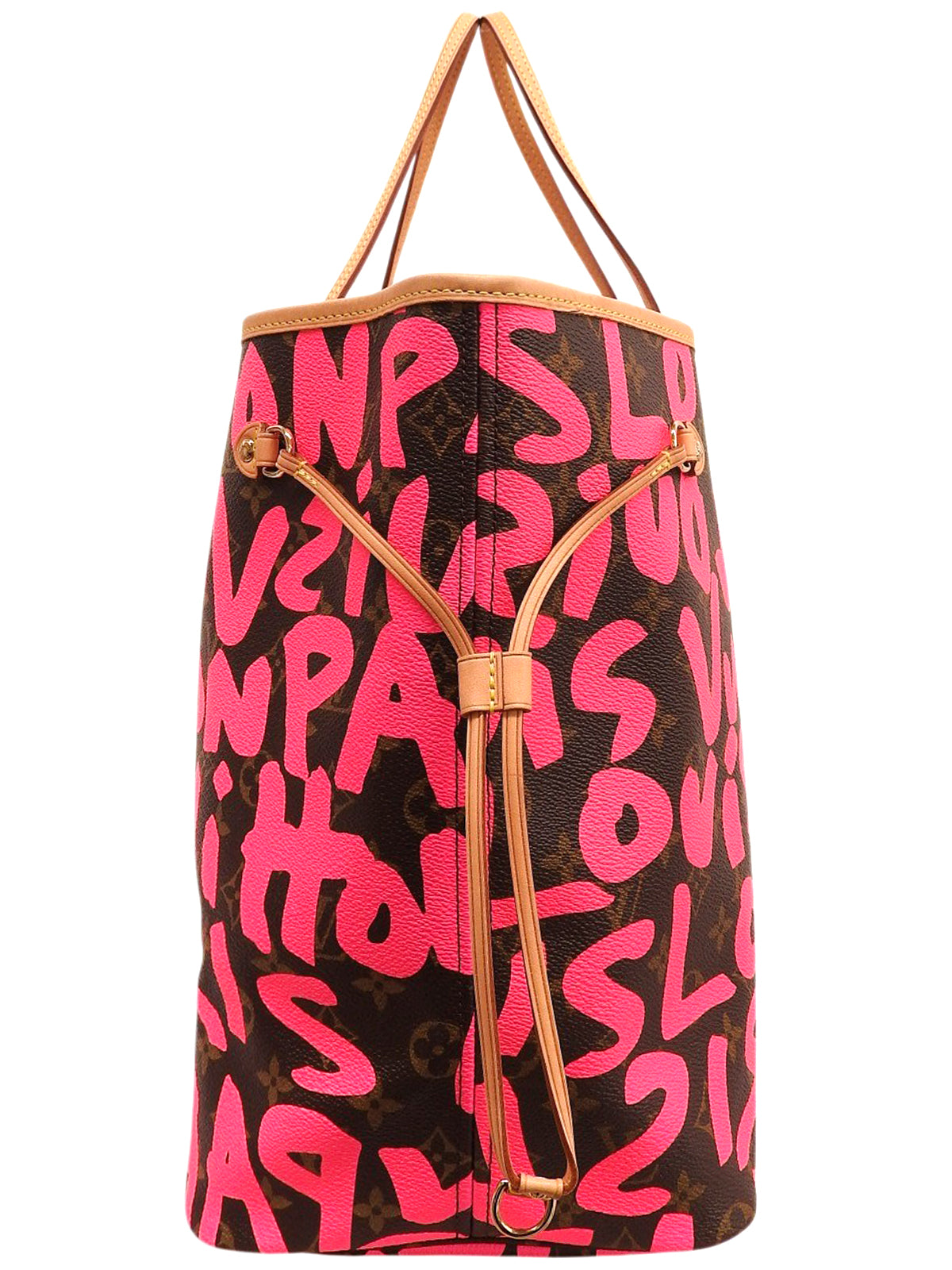 2009 Monogram Graffiti Neverfull GM Pink/Brown