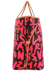 2009 Monogram Graffiti Neverfull GM Pink/Brown