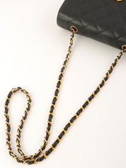 1995年頃製 キャビアスキンダイアナフラップチェーンバッグ22cm ブラック