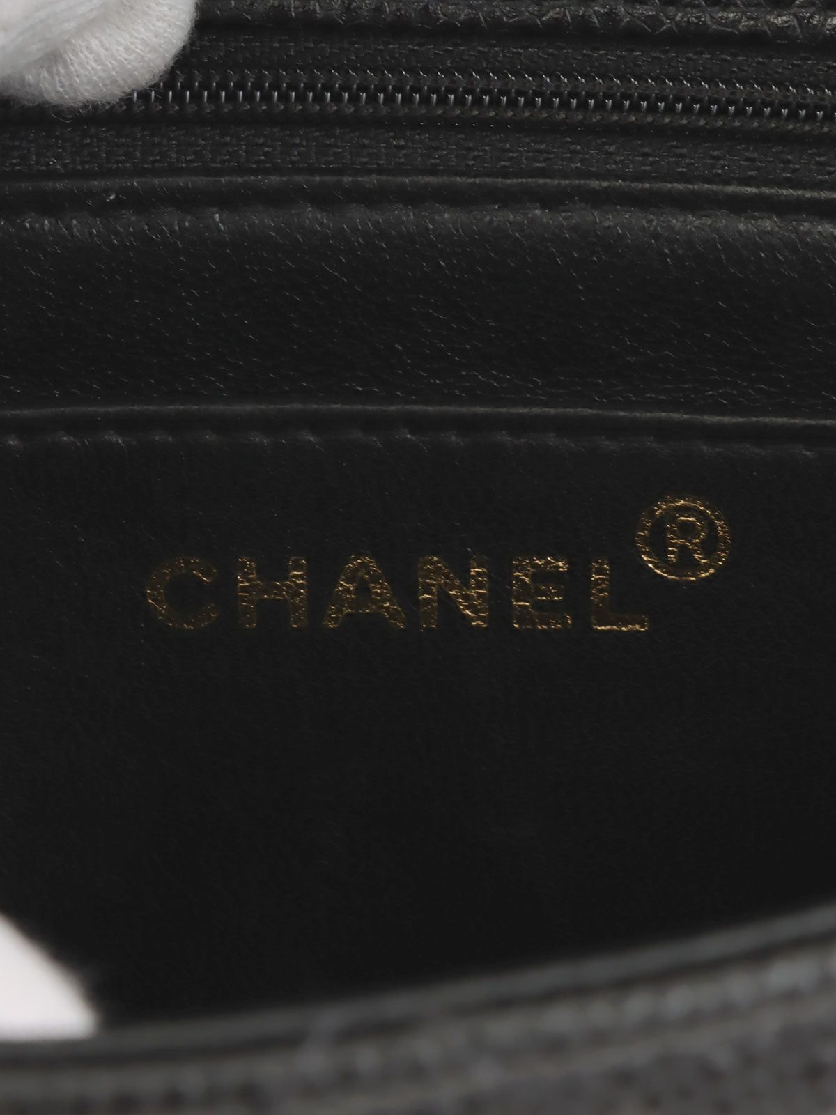 1995年頃製 キャビアスキンダイアナフラップチェーンバッグ22cm ブラック