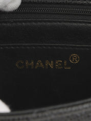 1995年頃製 キャビアスキンダイアナフラップチェーンバッグ22cm ブラック