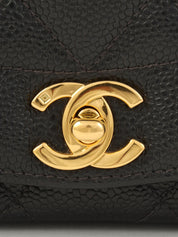 1995年頃製 キャビアスキンダイアナフラップチェーンバッグ22cm ブラック