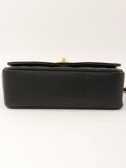 1995年頃製 キャビアスキンダイアナフラップチェーンバッグ22cm ブラック