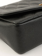 1995年頃製 キャビアスキンダイアナフラップチェーンバッグ22cm ブラック
