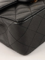 2005年左右制造 颗粒牛皮经典翻盖链条包迷你款 黑色