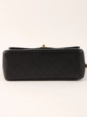 2005 Caviar Skin Classic Flap Chain Bag Mini Black