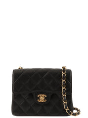 2005 Caviar Skin Classic Flap Chain Bag Mini Black