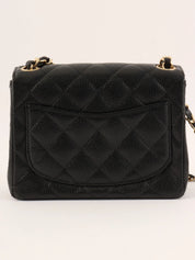 2005 Caviar Skin Classic Flap Chain Bag Mini Black
