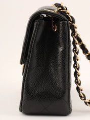 2005 Caviar Skin Classic Flap Chain Bag Mini Black